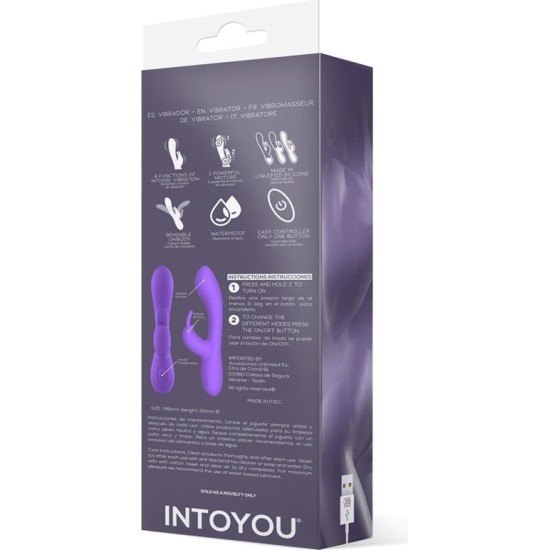 Intoyou Mauve Mauve Liquefied Silicone Unibody Vibe USB Purple