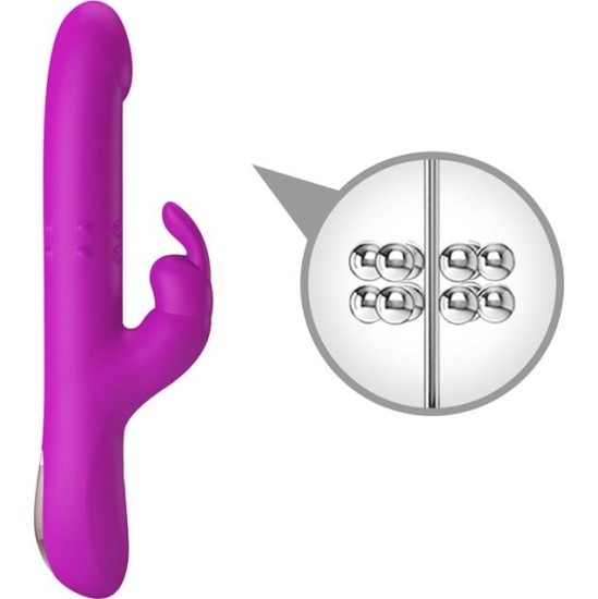 Prettylove Reese Vibe with Internal Beads and Thrusting USB