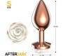 Afterdark Rosegold Metal Anal Plug with White Rose Base - Size S