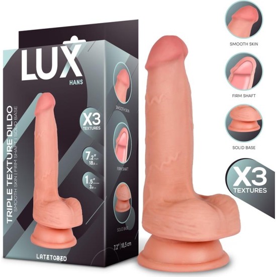 LUX Hans Triple Density Dildo with Balls 7.2