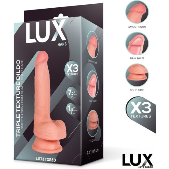 LUX Hans Triple Density Dildo with Balls 7.2