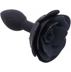 A-Gusto Rose Silicone Butt Plug Black