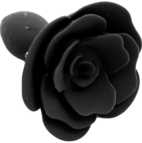 A-Gusto Rose Silicone Butt Plug Black