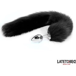 Latetobed Bdsm Line Anal plug with tail Black 40 cm