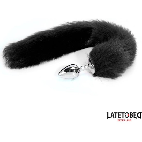 Latetobed Bdsm Line Anal plug with tail Black 40 cm