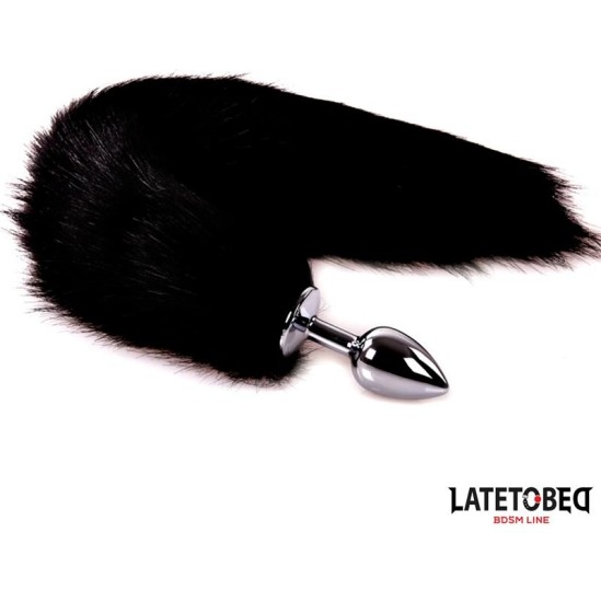 Latetobed Bdsm Line Anal plug with tail Black 40 cm