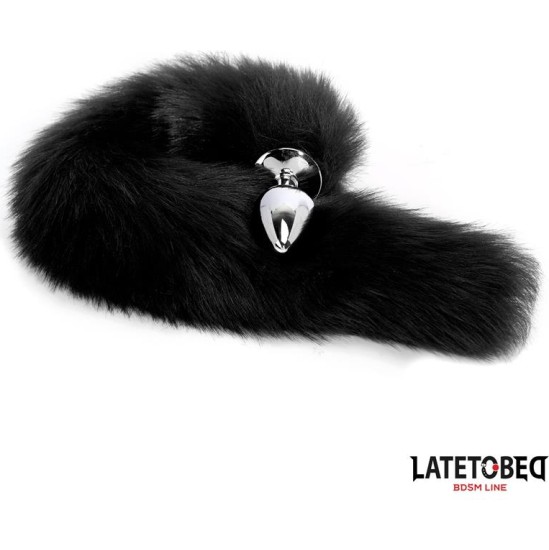 Latetobed Bdsm Line Anal plug with tail Black 40 cm