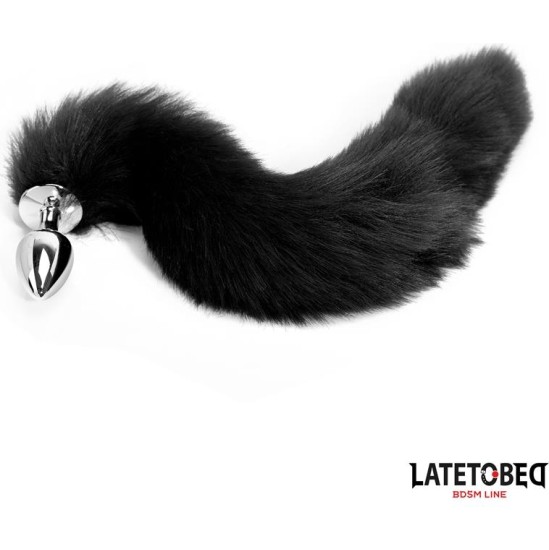 Latetobed Bdsm Line Anal plug with tail Black 40 cm