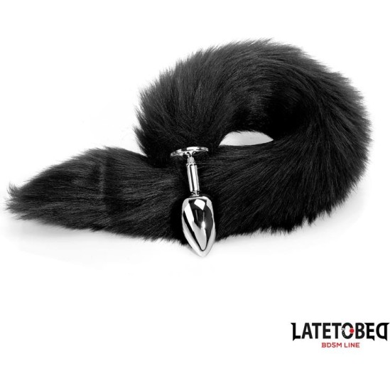 Latetobed Bdsm Line Anal plug with tail Black 40 cm