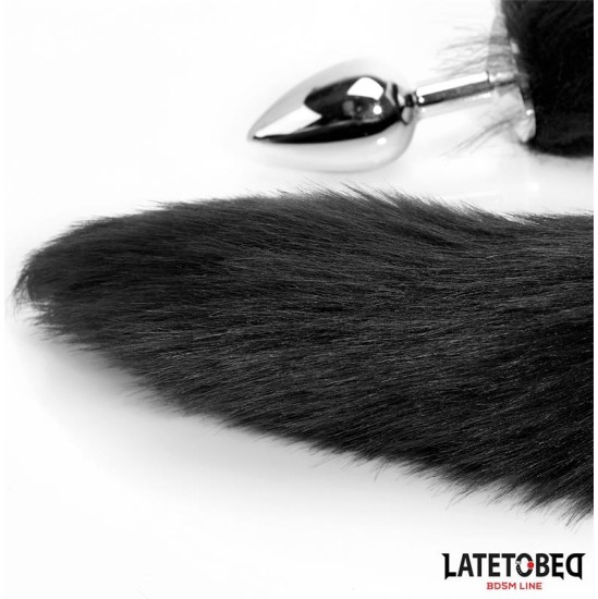 Latetobed Bdsm Line Anal plug with tail Black 40 cm