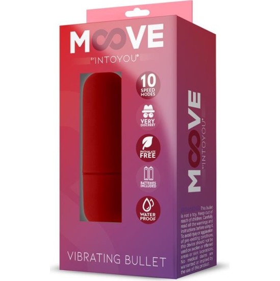Moove Vibrating Bullet 10 Functions Red