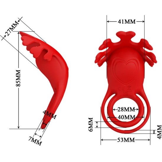 Prettylove Ruben Vibrating Penis Ring USB