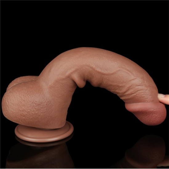 Lovetoy Dildo Sliding Skin 9.5 Brown
