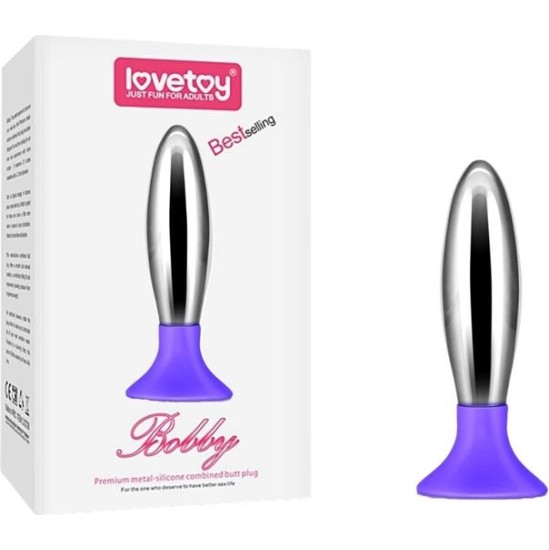 Lovetoy Butt Plug Bobby Metal and Silicone Purple