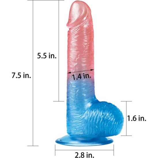 Lovetoy Dildo Dazzle Studs 7.5 Pink and Blue