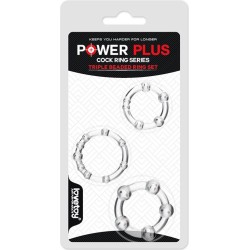 Lovetoy Pack of 3 Penis Ring Power Plus Triple Clear