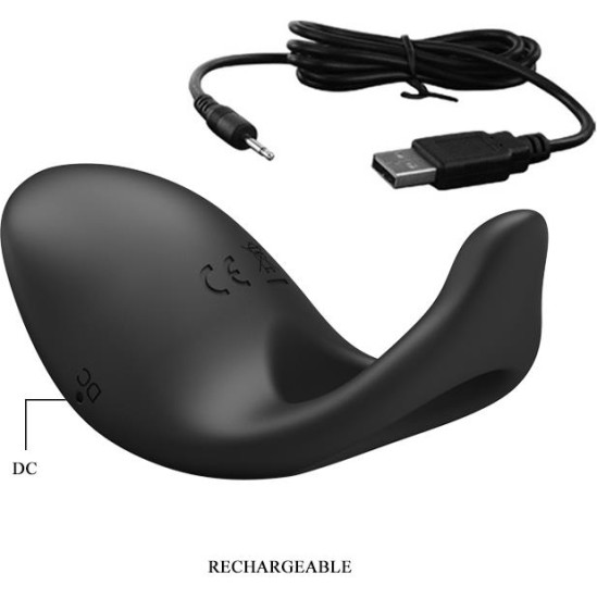 Prettylove Cockring Gemma USB Silicone Black