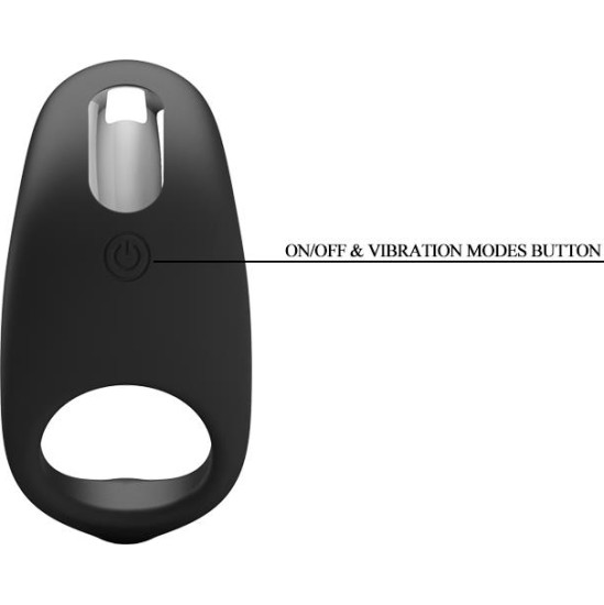 Prettylove Cockring Gemma USB Silicone Black