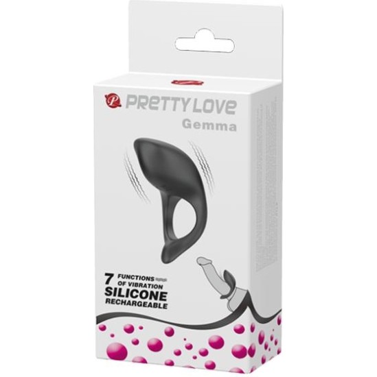 Prettylove Cockring Gemma USB Silicone Black