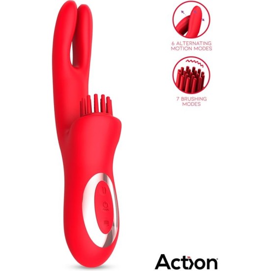 Action Bilma Vibe with Brushing Clit Stimulator and Alternating Function
