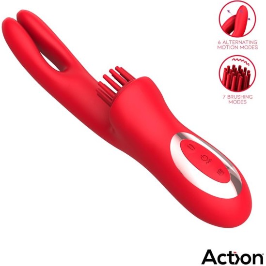 Action Bilma Vibe with Brushing Clit Stimulator and Alternating Function