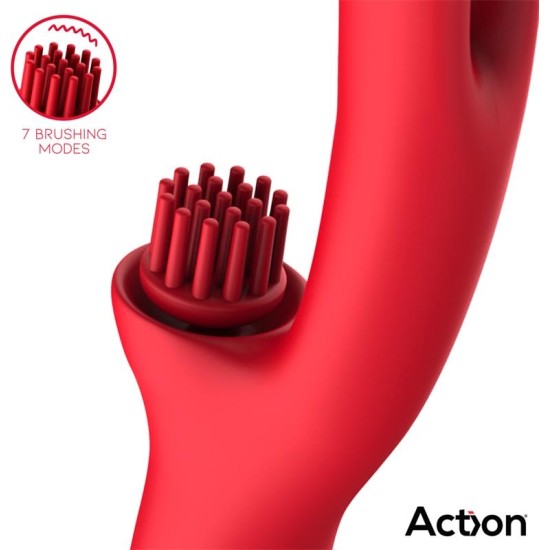Action Bilma Vibe with Brushing Clit Stimulator and Alternating Function