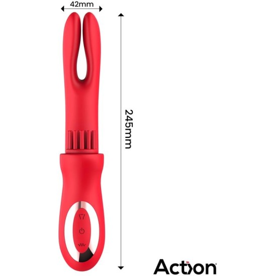 Action Bilma Vibe with Brushing Clit Stimulator and Alternating Function