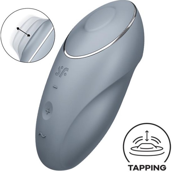 Satisfyer Tap and Climax 1 Vibrator and tapping Grey