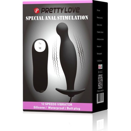 Prettylove Plug Anal con 12 Patrones de Vibraci?n