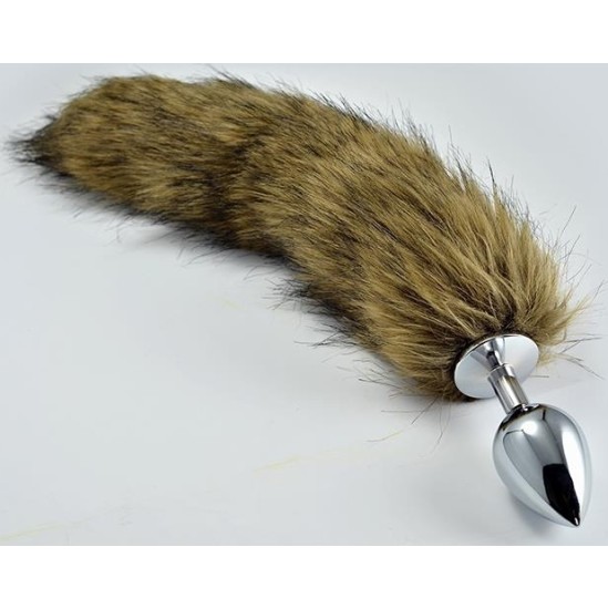 Lovetoy Metal Butt Plug with Brown Fox Tail Size S