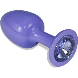 Lovetoy Metal Butt Plug Purple Rosebud with Blue Jewel