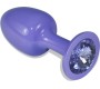 Lovetoy Metal Butt Plug Purple Rosebud with Blue Jewel