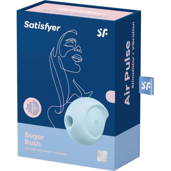 Satisfyer Sugar Rush Clitoris Sucker and Vibe Blue