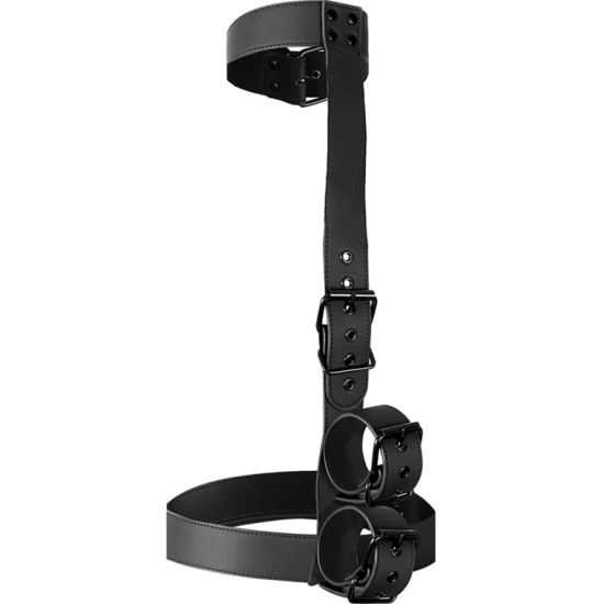 Fetish Submissive Bondage COLLAR & WRIST CUFFS BODY RESTRAINT SET