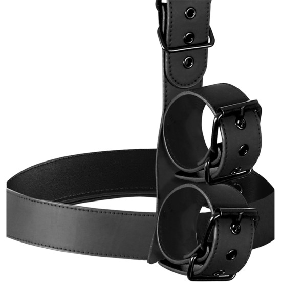 Fetish Submissive Bondage COLLAR & WRIST CUFFS BODY RESTRAINT SET