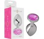 Intense Anal Toys INTENSE - ALUMINUM METAL ANAL PLUG WITH PINK CRYSTAL SIZE L