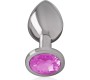 Intense Anal Toys INTENSE - ALUMINUM METAL ANAL PLUG WITH PINK CRYSTAL SIZE L