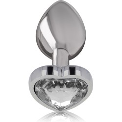 Intense Anal Toys INTENSE - WHITE HEART ALUMINUM METAL ANAL PLUG SIZE S