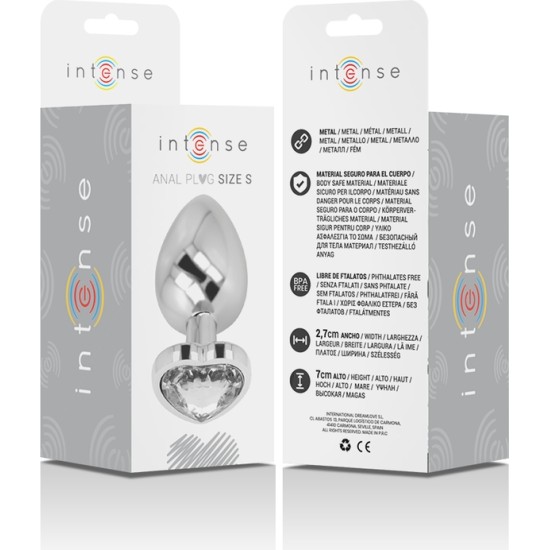 Intense Anal Toys INTENSE - WHITE HEART ALUMINUM METAL ANAL PLUG SIZE S