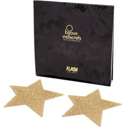 Bijoux Flash Collection BIJOUX - INDISCRETS FLASH GOLDEN STAR NIPPLE COVERS