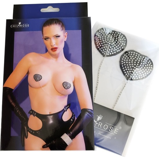 Chilirose Accesories CHILIROSE - CR 4662 NIPPLE COVERS SILVER & BLACK