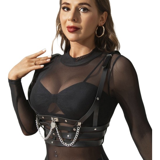 Subblime Fetish SUBBLIME - CORSET HARNESS WITH CHAINDETAIL ONE SIZE