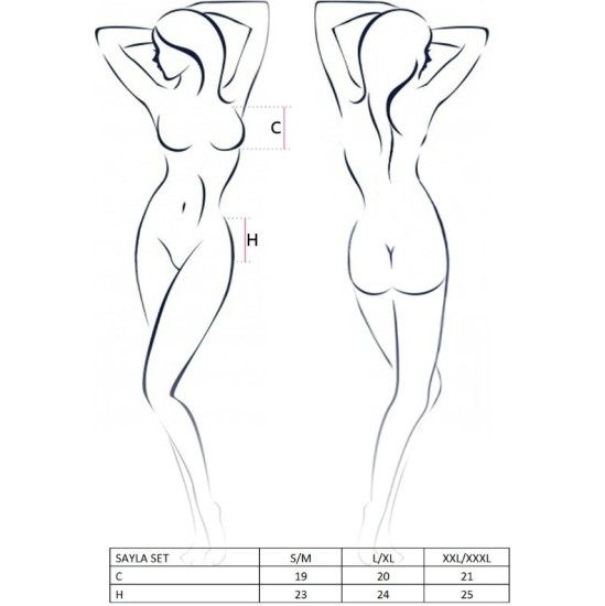 Passion Woman Sets PASSION - WOMAN SAYLA SET BLACK SIZE L/XL