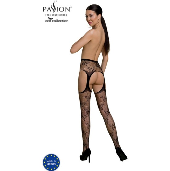 Passion Woman Garter & Stock PASSION - ECO COLLECTION BODYSTOCKING ECO S001 BLACK