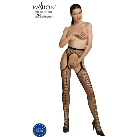 Passion Woman Garter & Stock PASSION - ECO COLLECTION BODYSTOCKING ECO S008 BLACK