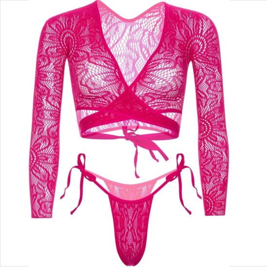 Leg Avenue Sets LEG AVENUE - TOP CROP LACE WITH THONG