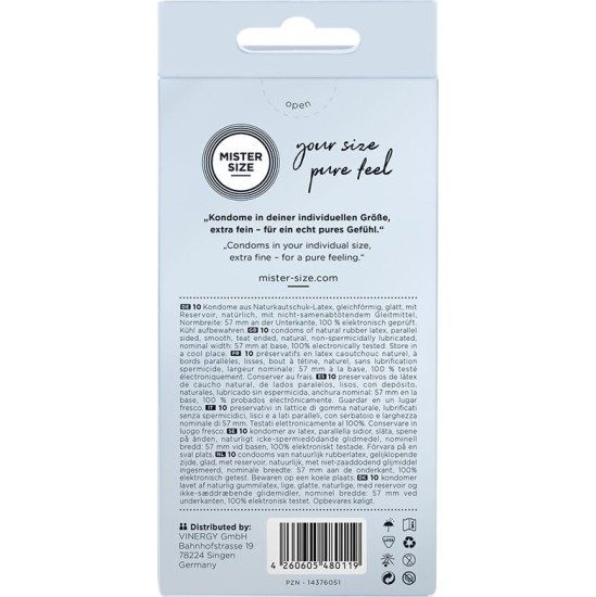 Mister Size CONDOM SIZE L 57 MM (10 UNITS)