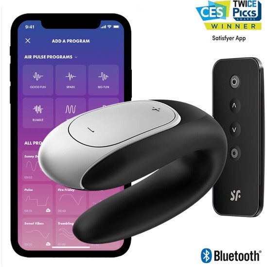 Satisfyer Connect SATISFYER - DOUBLE FUN PARTNER VIBRATOR BLACK