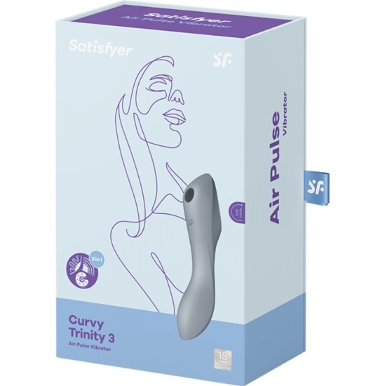 Satisfyer Air Pulse SATISFYER - CURVY TRINITY 3 AIR PULSE VIBRATOR GREY