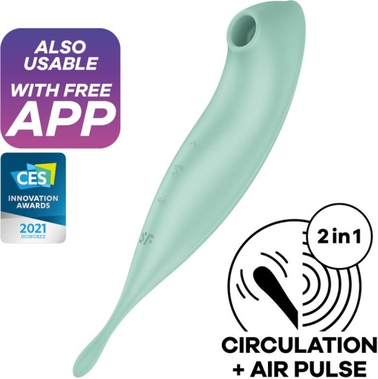 Satisfyer Connect SATISFYER - TWIRLING PRO+ AIR PULSE STIMULATOR & VIBRATOR APP GREEN